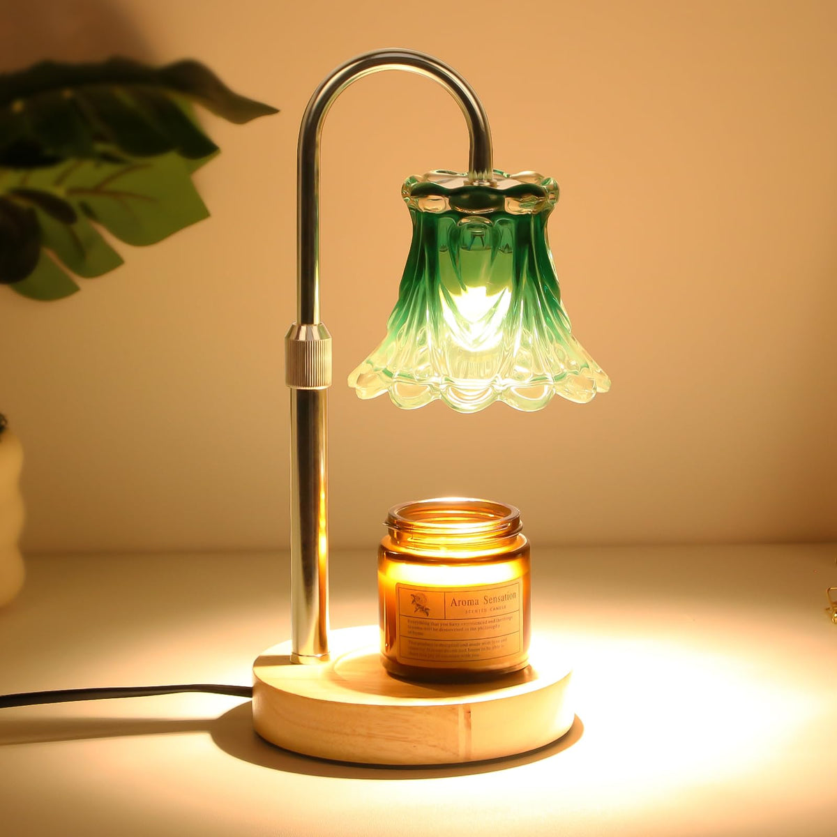 Fragrance Candle Warmer Lamp with 2 Bulbs Electric Candle Warmer with Timer & Dimmer for Home Decor