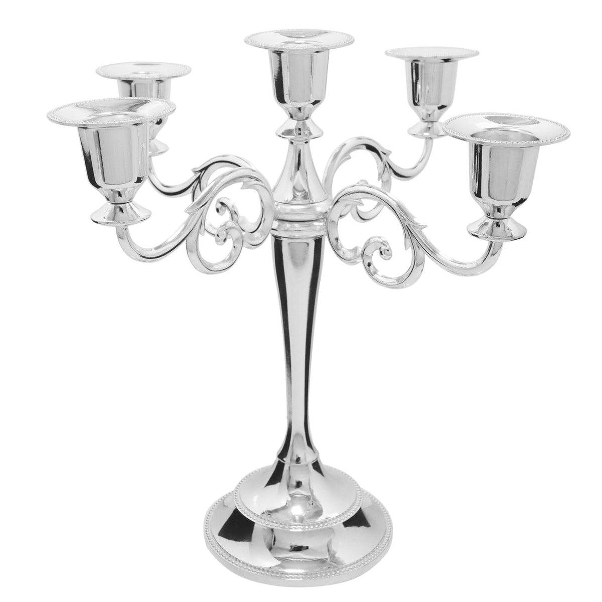 5-Arm Black Metal Candelabra Halloween Taper Holder Decor