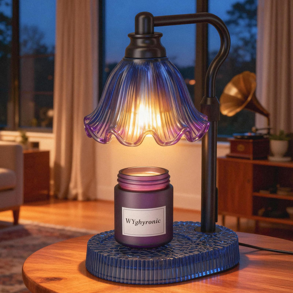 Flower Candle Warmer Lamp with Timer & 4-Level Dimmer, Adjustable Height