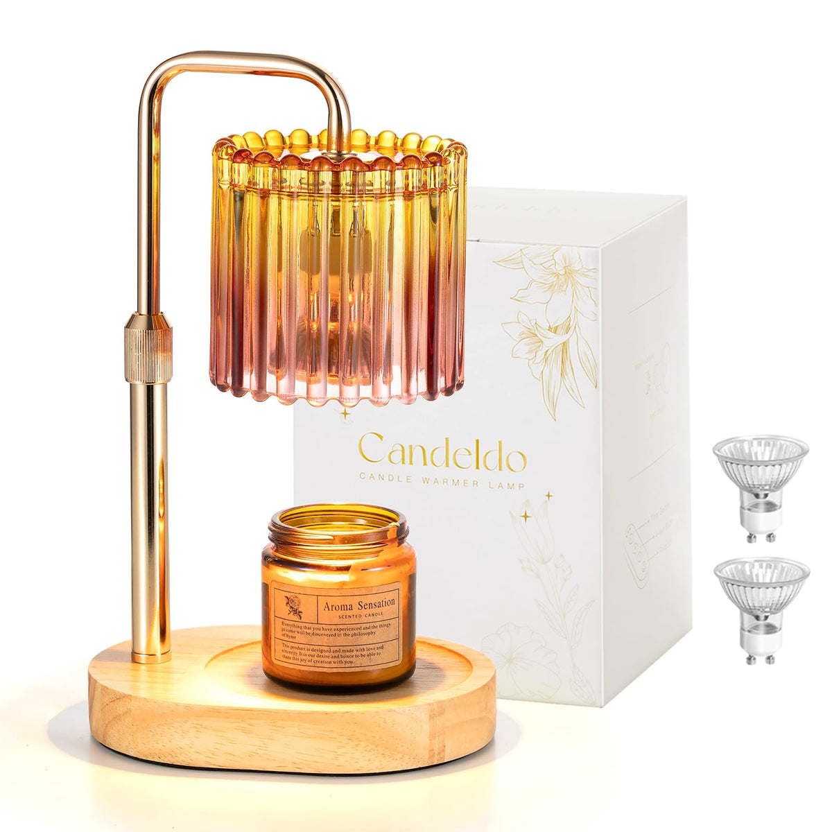 Candeldo Candle Warmer Lamp with Timer: Black Wax Melt Warmer