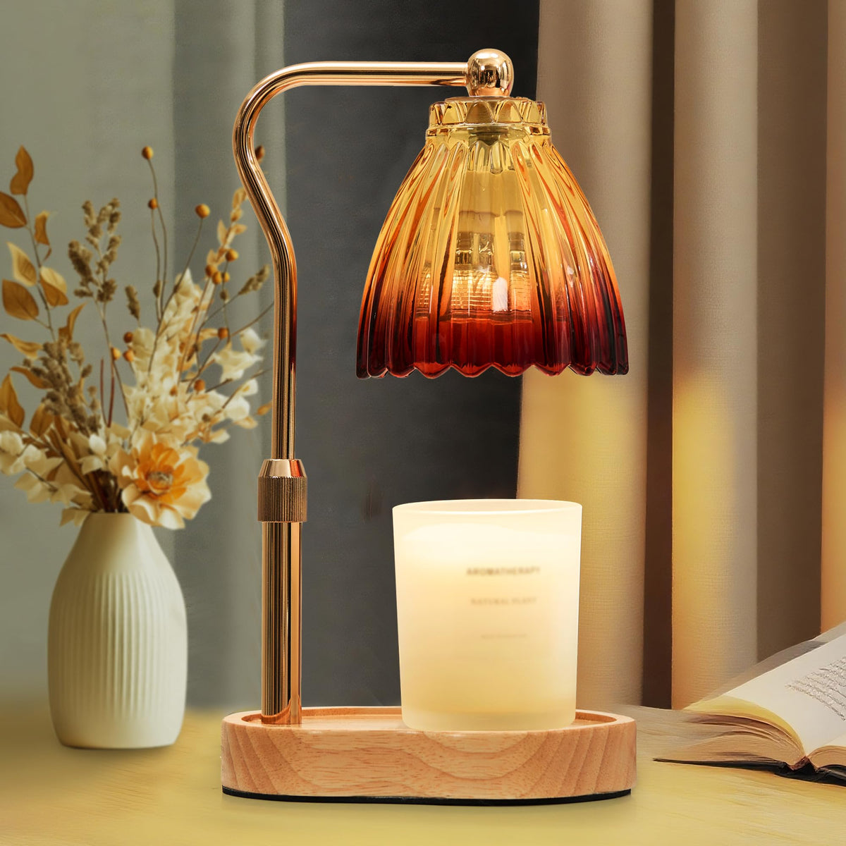 Candle Warmer Lamp with Timer Dimmable, Gold Gift Wax Warmer Lamps