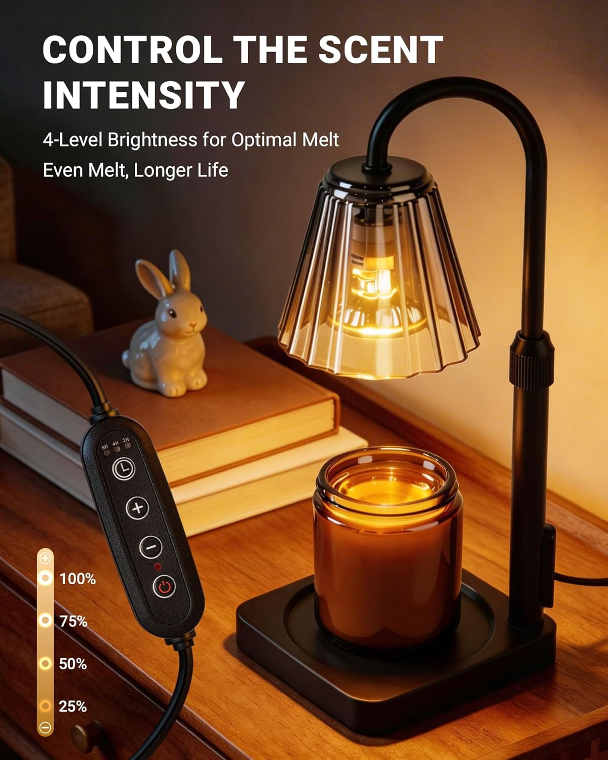 Candle Warmer Lamp with Timer, Dimmable PC Shade Lamp Gifts for Mom