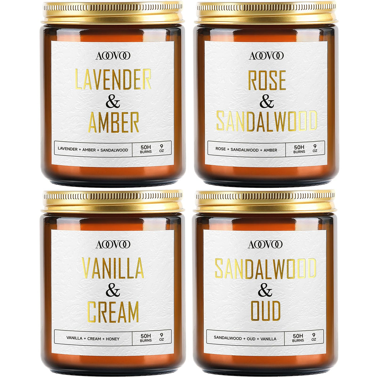 AOOVOO Coconut Vanilla Candles - 9 oz Scented Candles