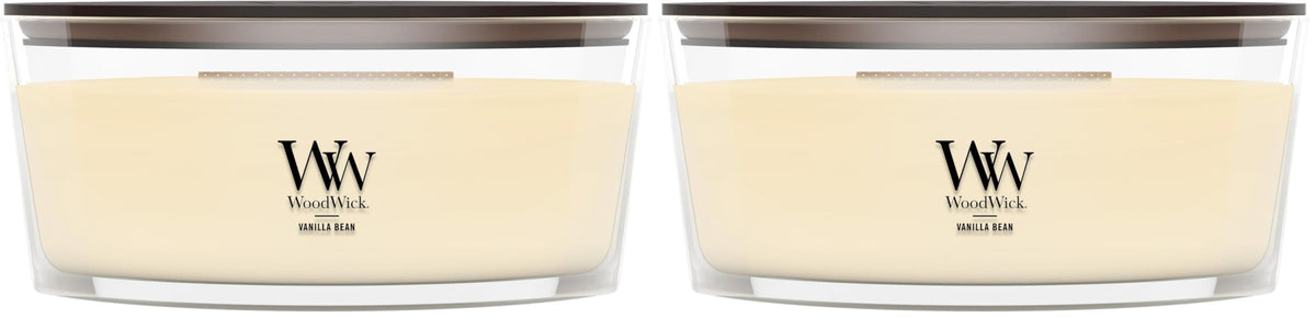 WoodWick Vanilla Bean Scented Candle, Crackling Wick, 9.7oz