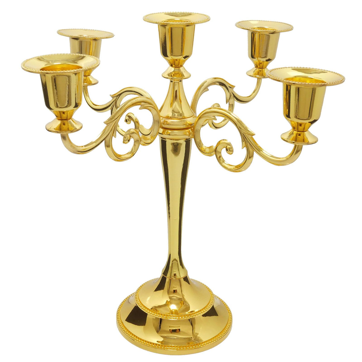 5-Arm Black Metal Candelabra Halloween Taper Holder Decor