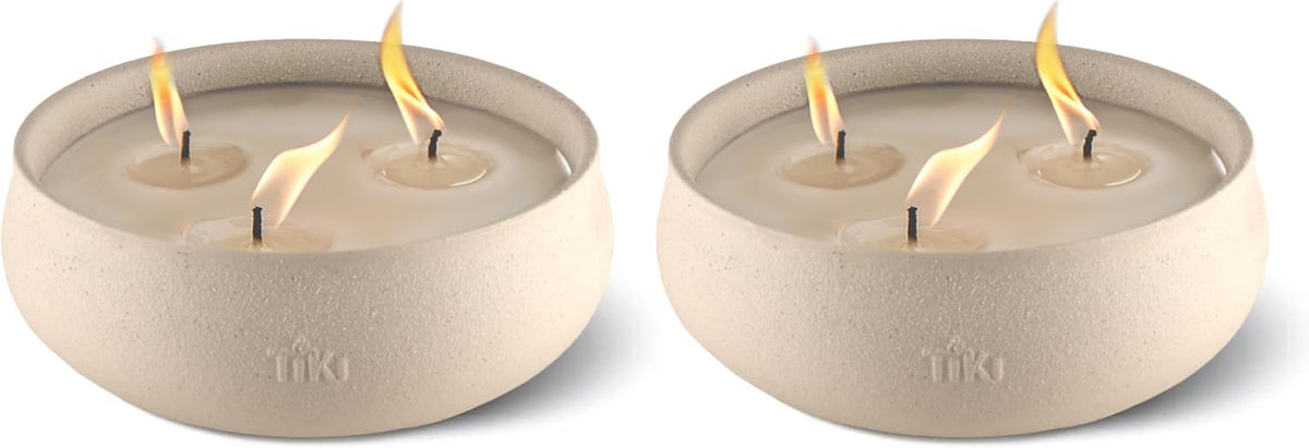 TIKI Citronella Concrete Candle 2 Pack Outdoor Tabletop Décor