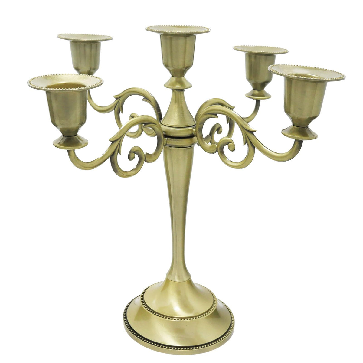 5-Arm Black Metal Candelabra Halloween Taper Holder Decor
