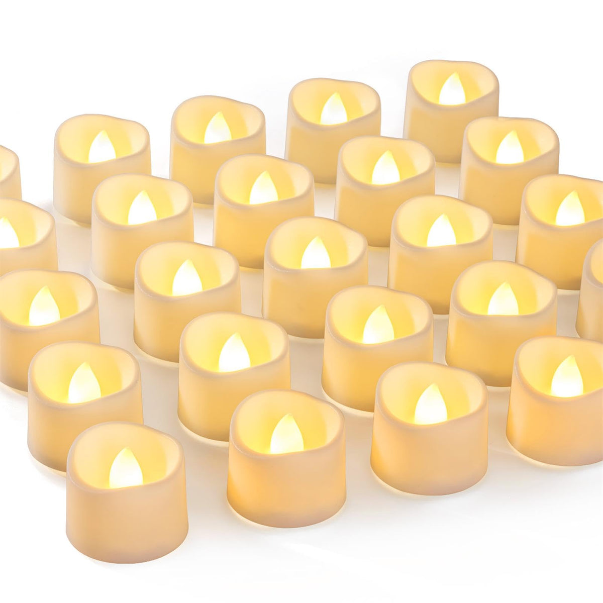 Homemory 48-Pack Novelty Flickering Flameless Tea Light Candles, 200+ Hours