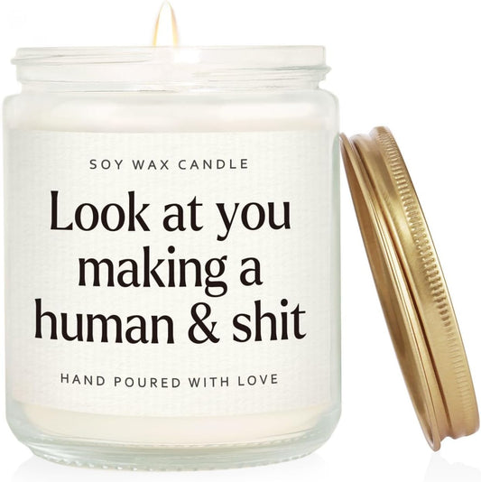 Funny New Mom Gifts, Handmade Scented Lavender Candle for New Mom