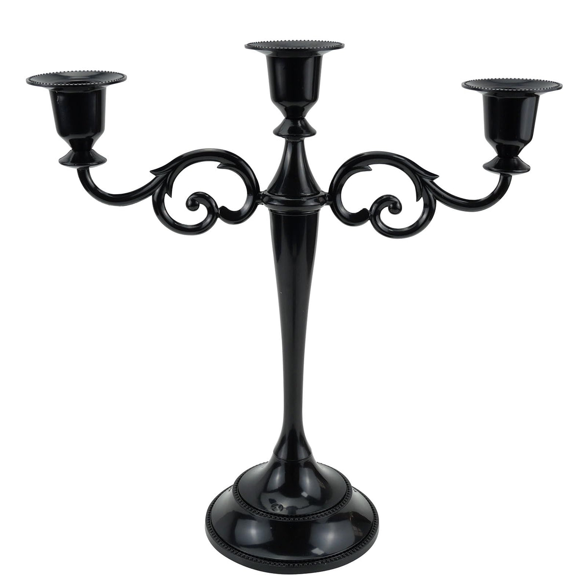 5-Arm Black Metal Candelabra Halloween Taper Holder Decor