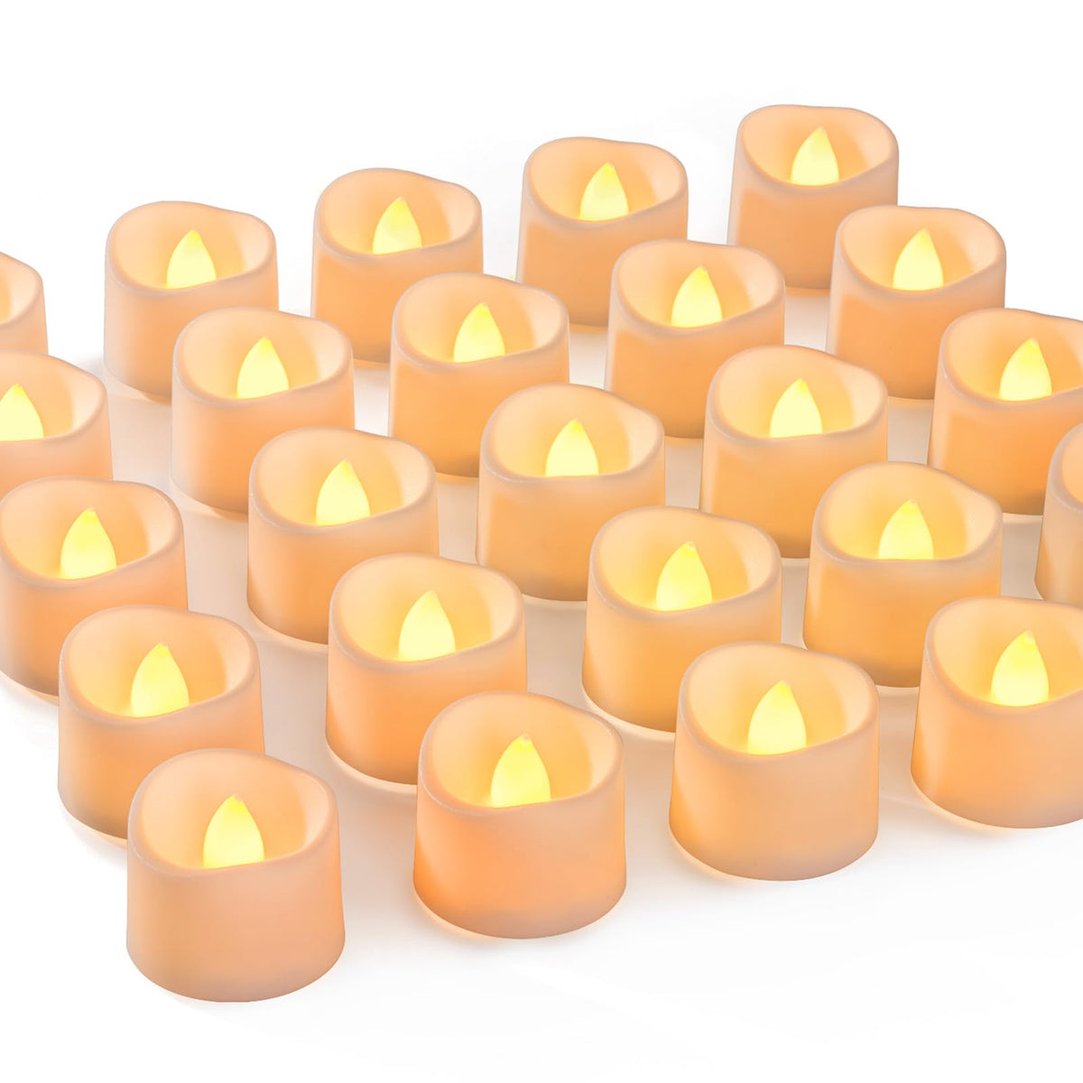 Homemory 48-Pack Novelty Flickering Flameless Tea Light Candles, 200+ Hours