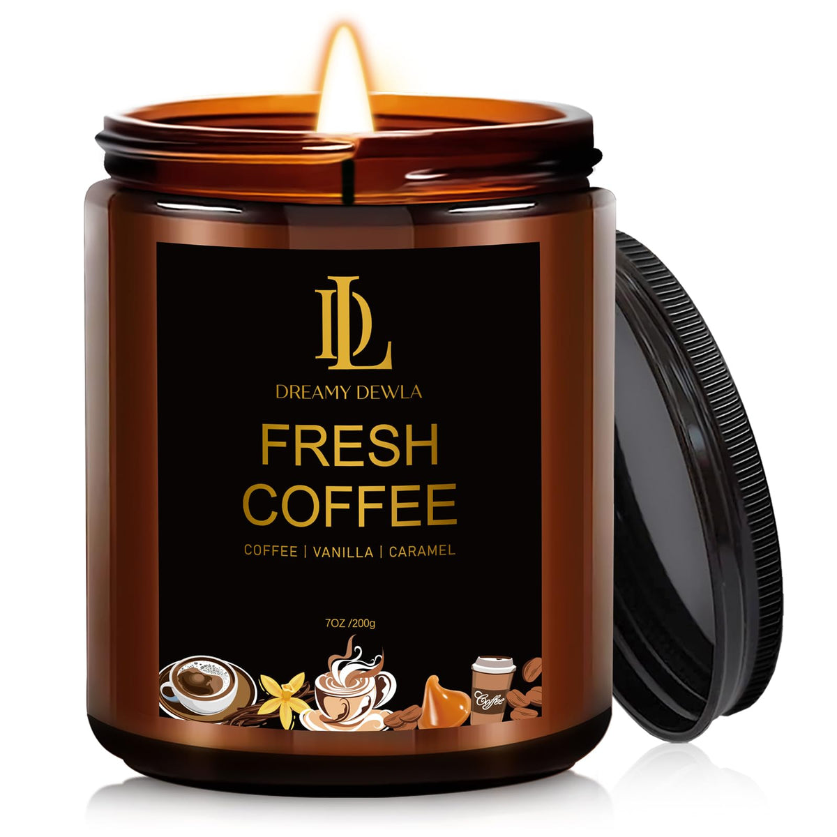 DL DREAMY DEWLA Fall Candles Set for Home Scented, 4 Pack 28oz, Soy Wax
