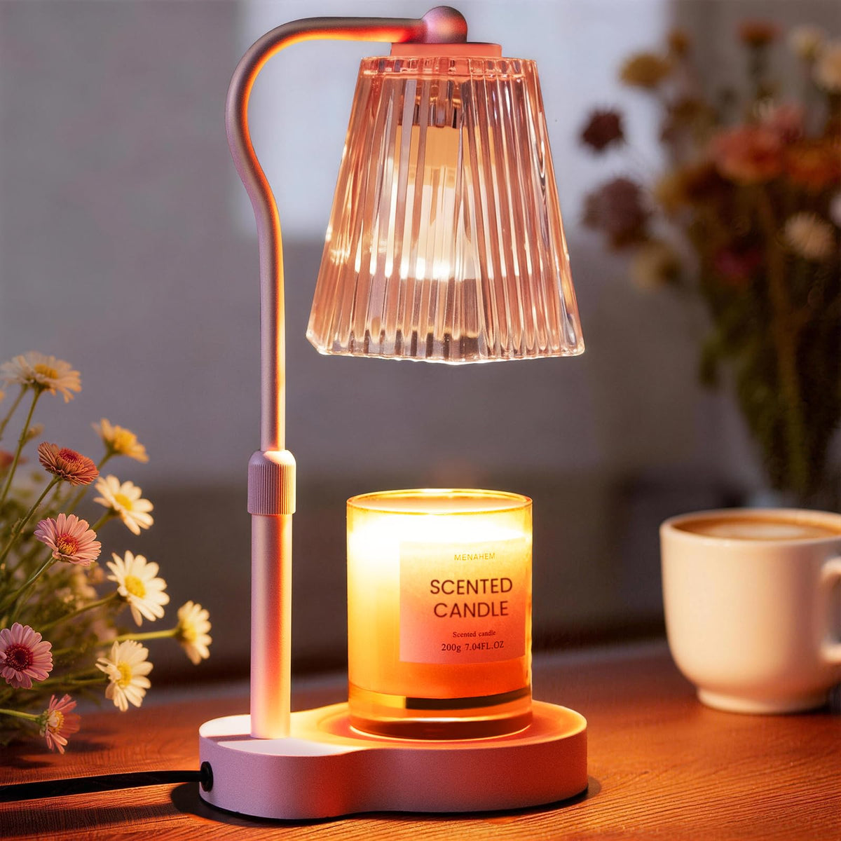 Candle Warmer Lamp with Timer Dimmable, Flameless Scented Wax Melter