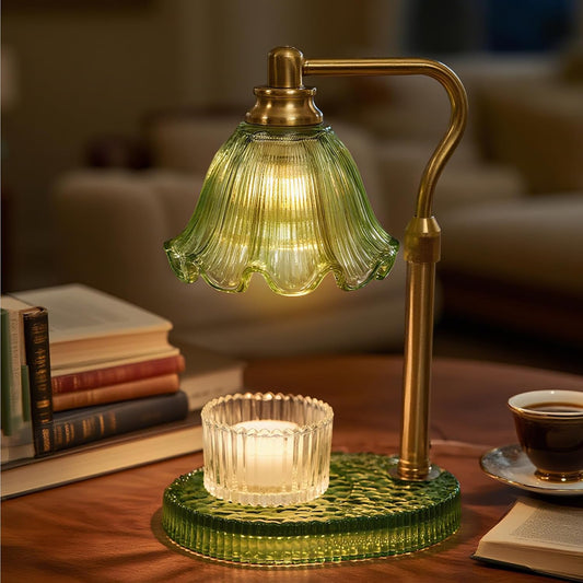 Flower Candle Warmer Lamp with Timer & 4-Level Dimmer, Adjustable Height