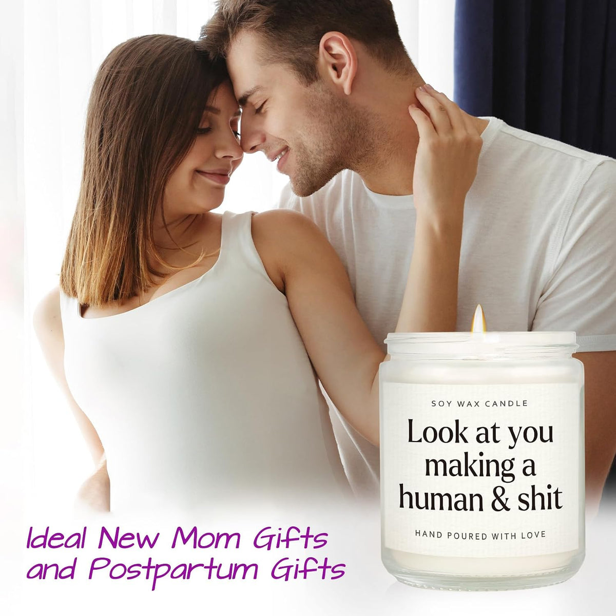 Funny New Mom Gifts, Handmade Scented Lavender Candle for New Mom