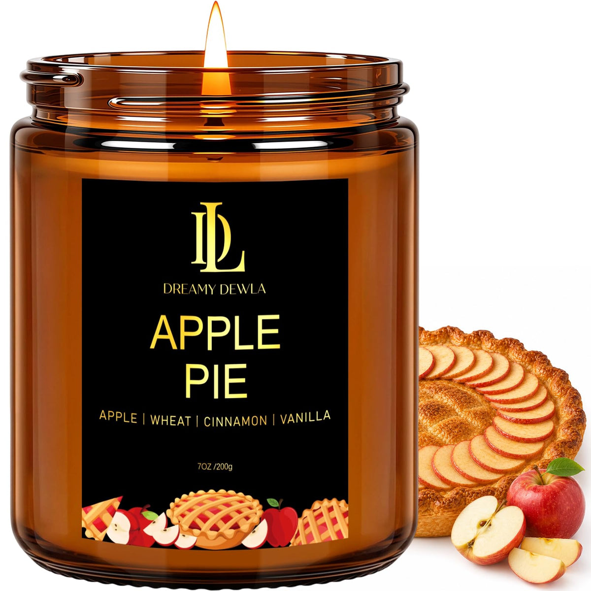 DL DREAMY DEWLA Fall Candles Set for Home Scented, 4 Pack 28oz, Soy Wax