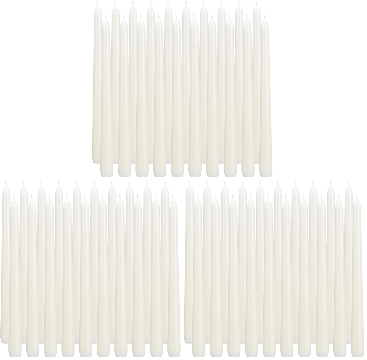 flamecan Ivory Taper Candles, Set of 20 Unscented and Smokeless 10 Inch Taper Candles Long Burning, Paraffin Wax with Cotton Wicks for Burning Approxinately 7-8 Hours Time