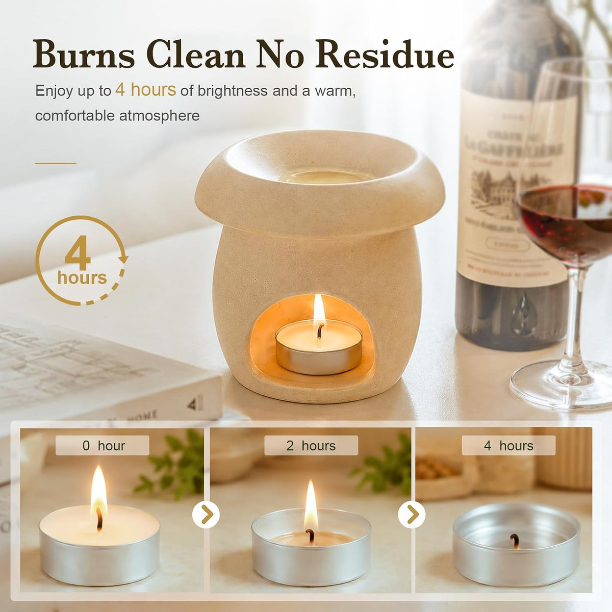 Tea Lights Candles 80 Pack, 4 Hour Palm Wax Tealights
