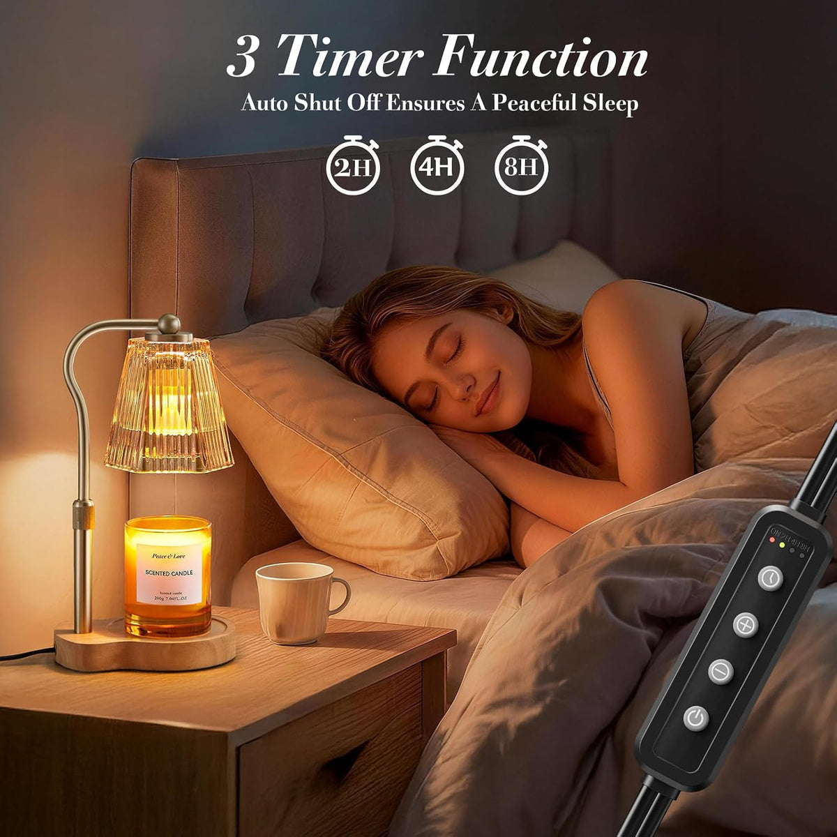 Candle Warmer Lamp with Timer Dimmable, Flameless Scented Wax Melter