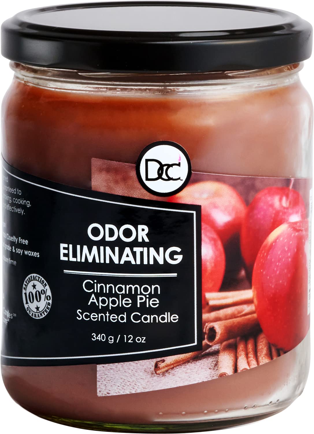 Vanilla Bean Odor Eliminating Highly Fragranced Candle - Eliminates 95% of Pet, Smoke, Food, and Other Smells Quickly - Up to 80 Hour Burn time - 12 Ounce Premium Soy Blend