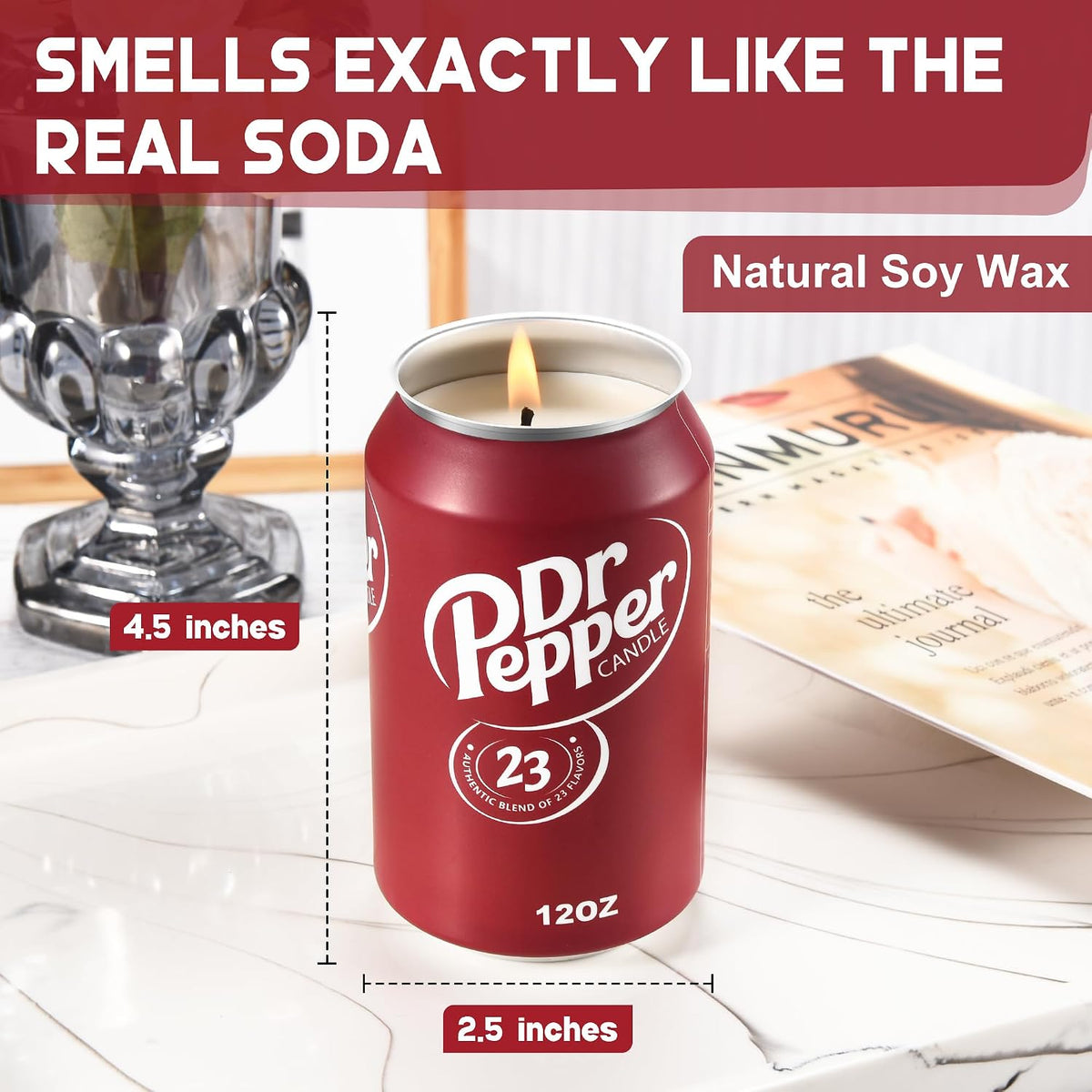 Doctor Pepper Candle - Smells Like the Real Soda - Soy Funny Candles Gift