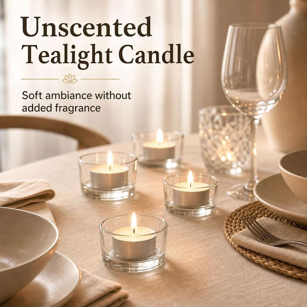 Tea Lights Candles 80 Pack, 4 Hour Palm Wax Tealights
