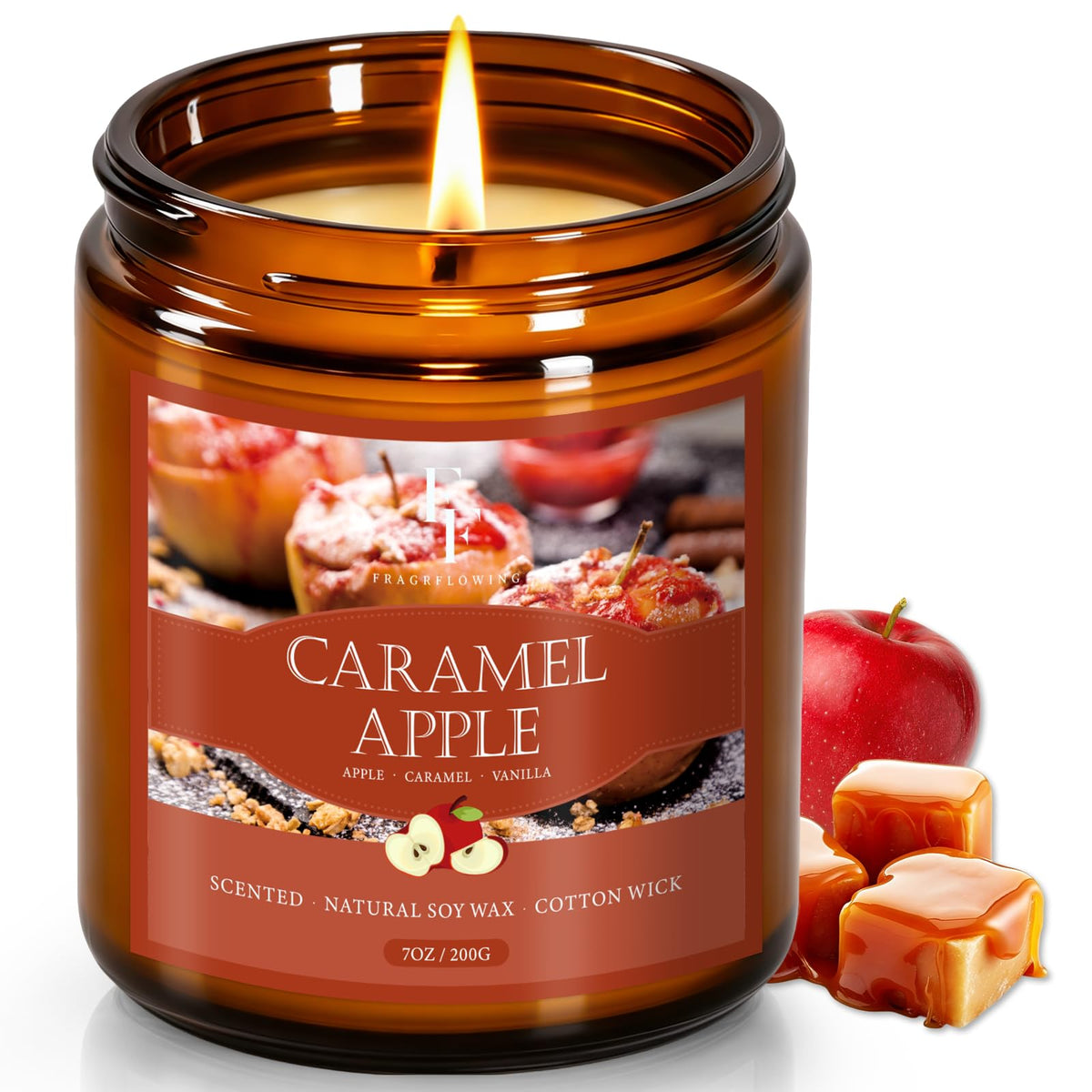 Fall Candles Set, 4 Pack Candles for Home Scented Natural Soy Wax, Autumn Gifts Set for Women Men, Fall Fragrance of Pumpkin/Cinnamon/Vanilla Cupcake/Apple