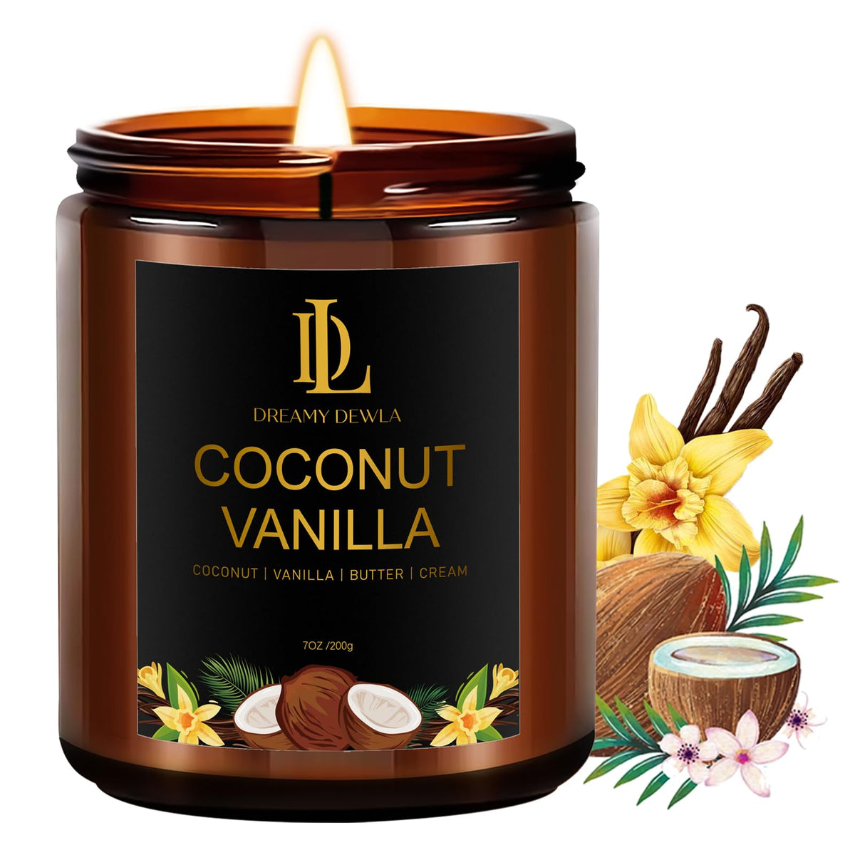 DL DREAMY DEWLA Fall Candles Set for Home Scented, 4 Pack 28oz, Soy Wax