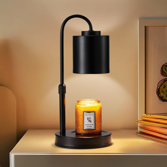 CASTLELIFE Candle Warmer Lamp with Timer & Dimmer, Height Adjustable Electric Wax Melt Warmer for Jar Candles, Gifts for Mom Home Decor, Black