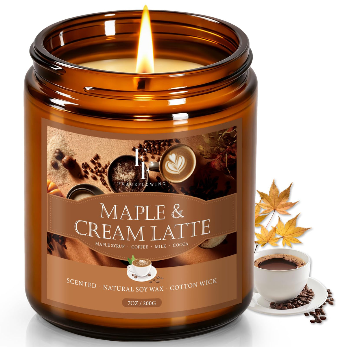 Fall Candles Set, 4 Pack Candles for Home Scented Natural Soy Wax, Autumn Gifts Set for Women Men, Fall Fragrance of Pumpkin/Cinnamon/Vanilla Cupcake/Apple