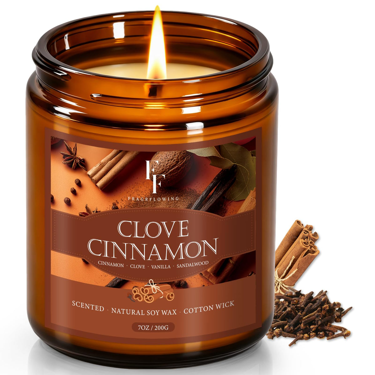 Fall Candles Set, 4 Pack Candles for Home Scented Natural Soy Wax, Autumn Gifts Set for Women Men, Fall Fragrance of Pumpkin/Cinnamon/Vanilla Cupcake/Apple