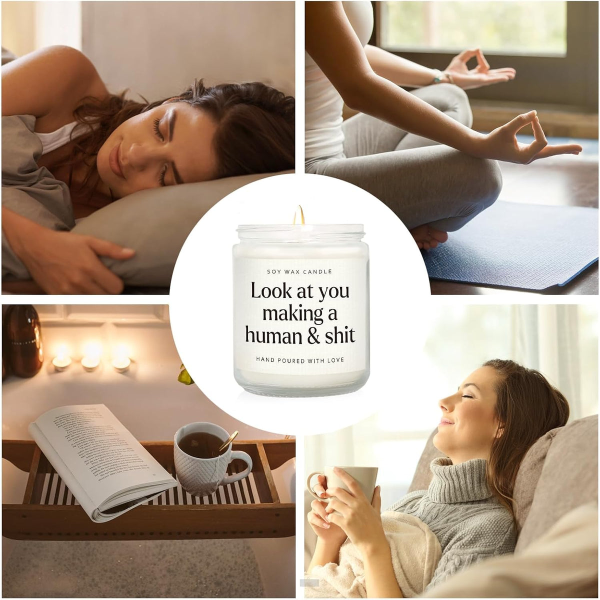 Funny New Mom Gifts, Handmade Scented Lavender Candle for New Mom