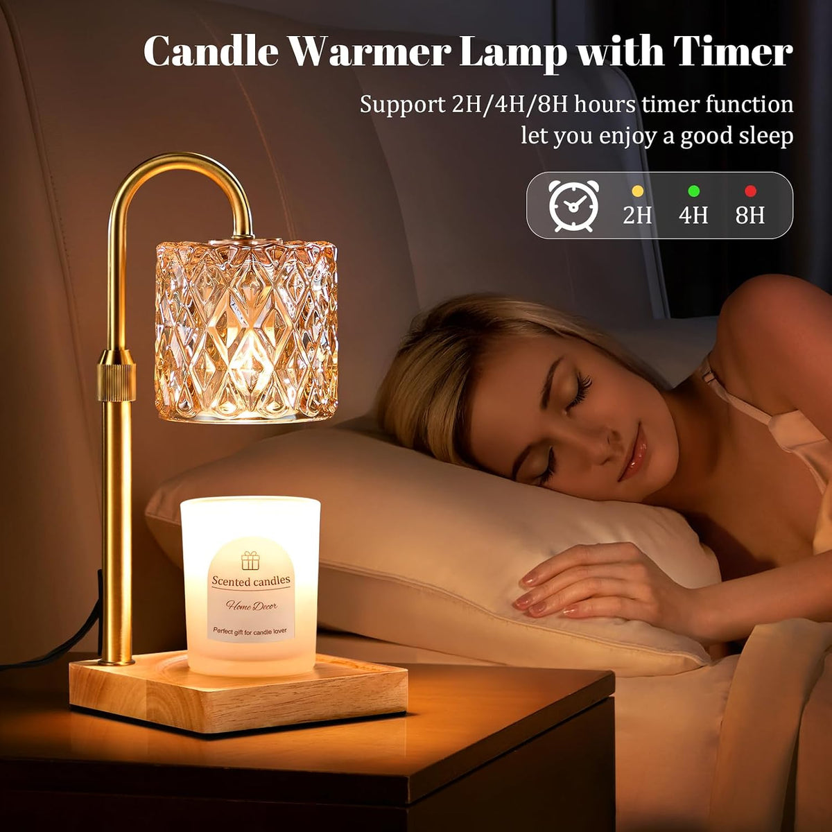 Candle Warmer Lamp with Timer,Wax Melt Warmer Housewarming Gifts for Women