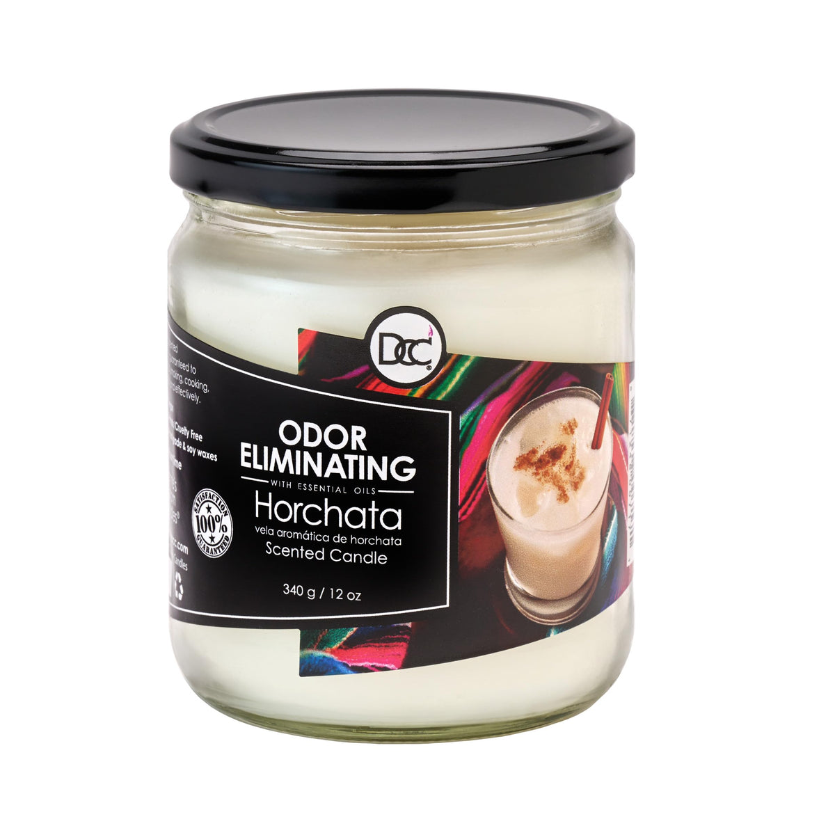 Vanilla Bean Odor Eliminating Highly Fragranced Candle - Eliminates 95% of Pet, Smoke, Food, and Other Smells Quickly - Up to 80 Hour Burn time - 12 Ounce Premium Soy Blend