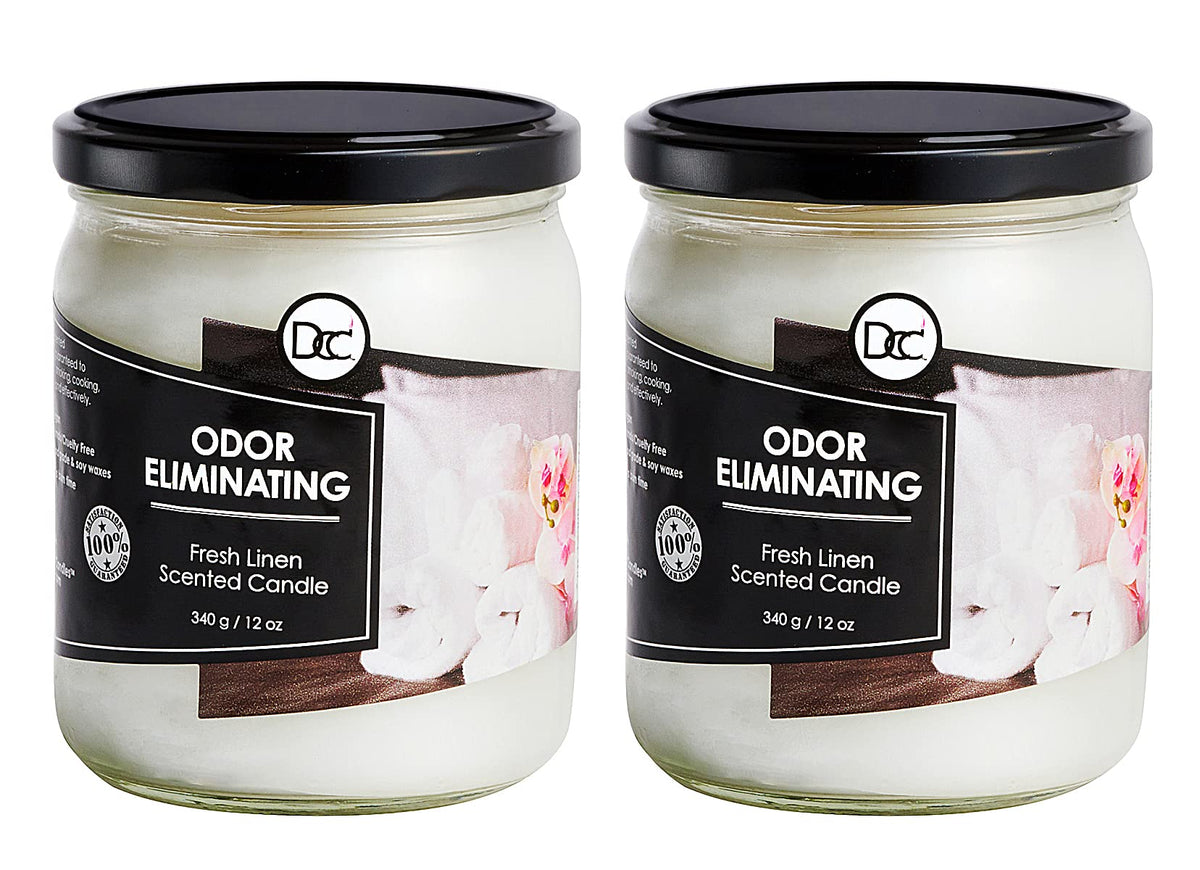 Vanilla Bean Odor Eliminating Highly Fragranced Candle - Eliminates 95% of Pet, Smoke, Food, and Other Smells Quickly - Up to 80 Hour Burn time - 12 Ounce Premium Soy Blend