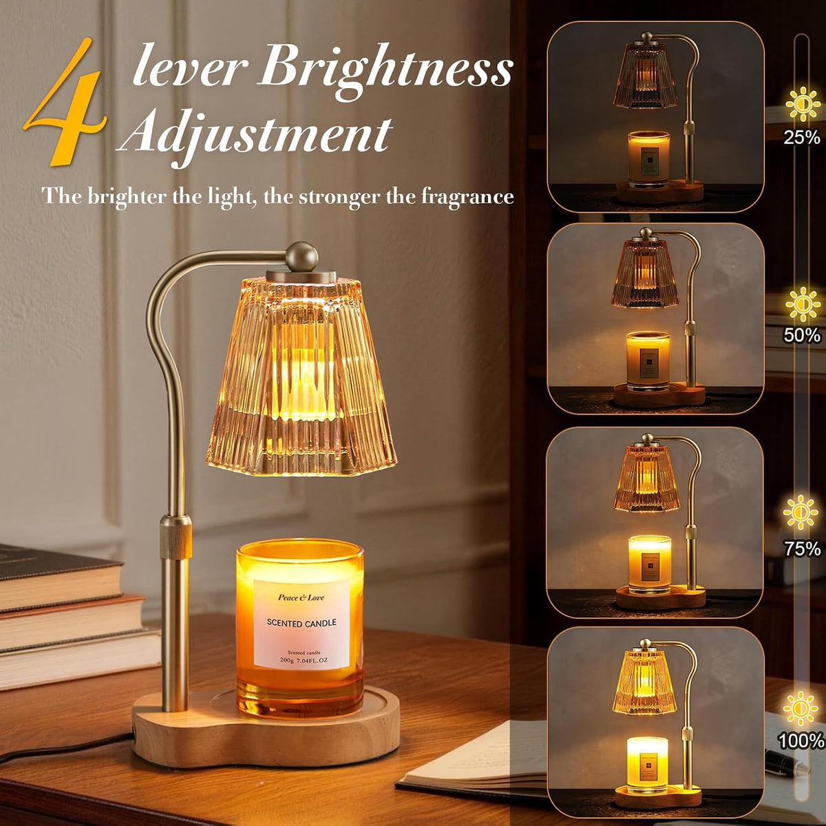 Candle Warmer Lamp with Timer Dimmable, Flameless Scented Wax Melter