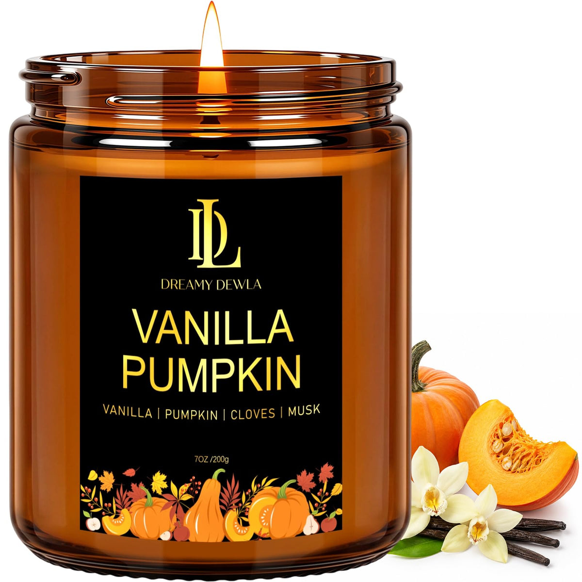 DL DREAMY DEWLA Fall Candles Set for Home Scented, 4 Pack 28oz, Soy Wax