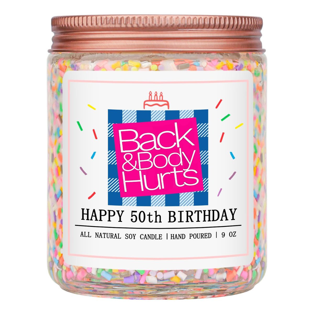 Homsolver Birthday Candles Gift for Her and Him, Birthday Gifts for Women Men, Unique Best Friend Gift Ideas -Back & Body Hurts Happy Birthday Candle
