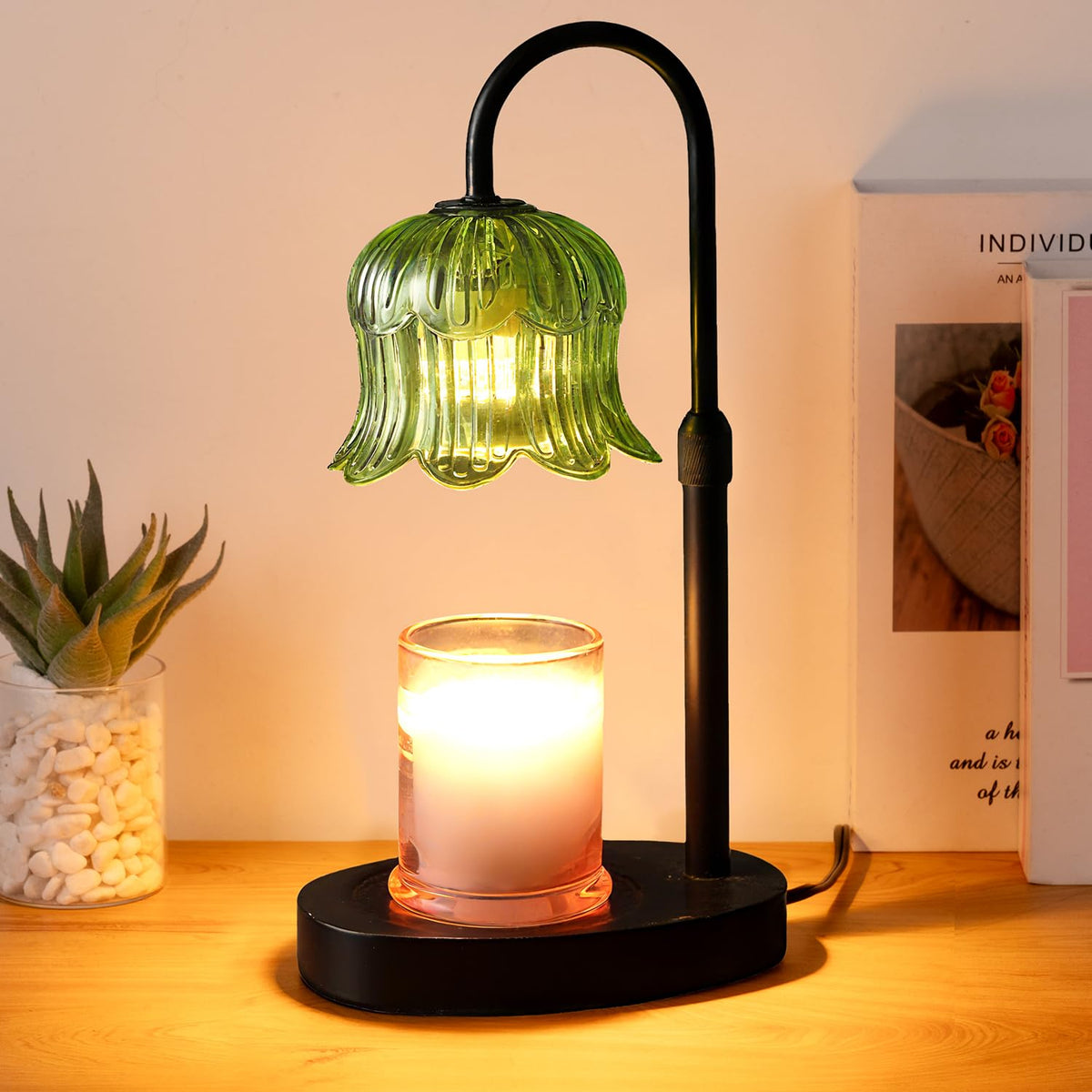 Candle Warmer Lamp Electric Timer - Flower Home Decor Women Birthday Gifts