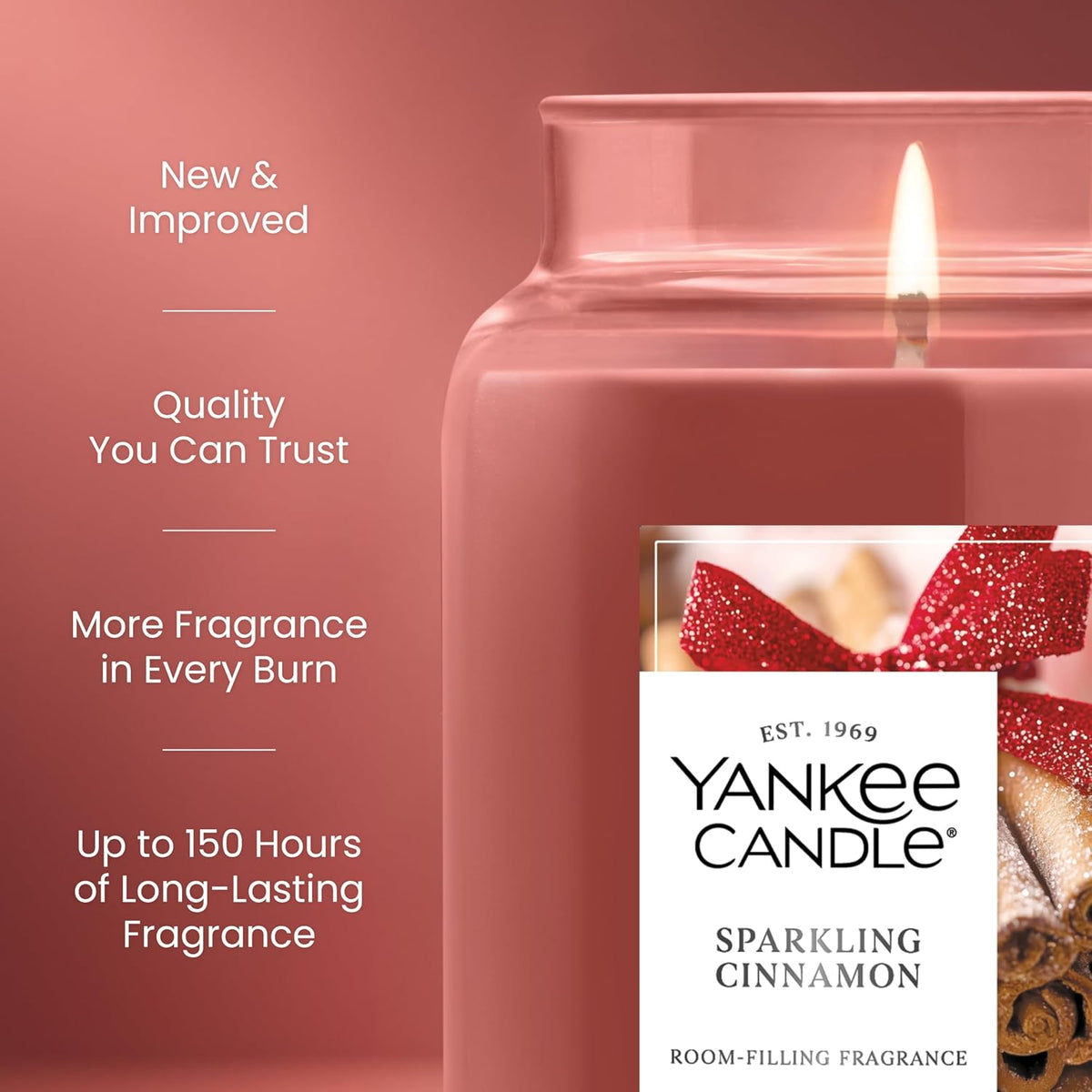 Yankee Candle Sparkling Cinnamon Scented Candle, 22oz Large Jar