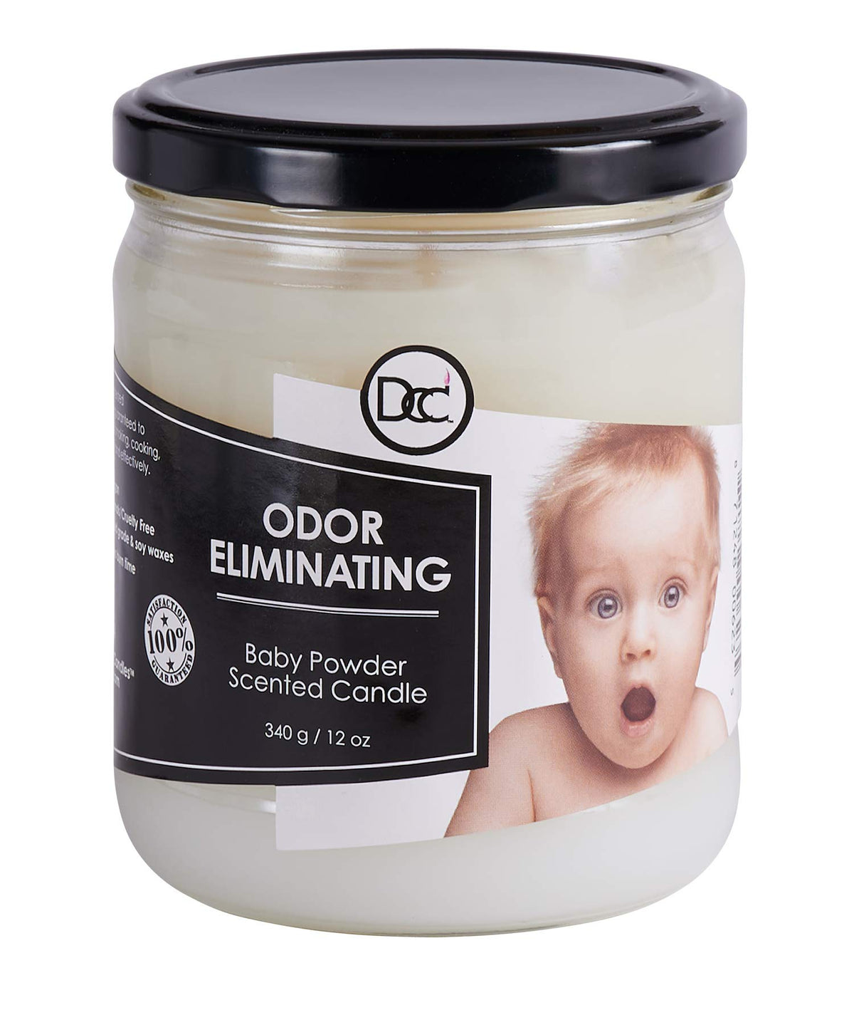 Vanilla Bean Odor Eliminating Highly Fragranced Candle - Eliminates 95% of Pet, Smoke, Food, and Other Smells Quickly - Up to 80 Hour Burn time - 12 Ounce Premium Soy Blend