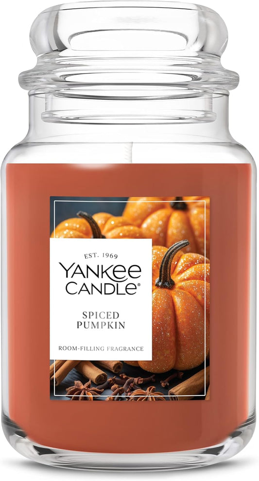 Yankee Candle Spiced Pumpkin Scented Candle, 22oz Large Jar