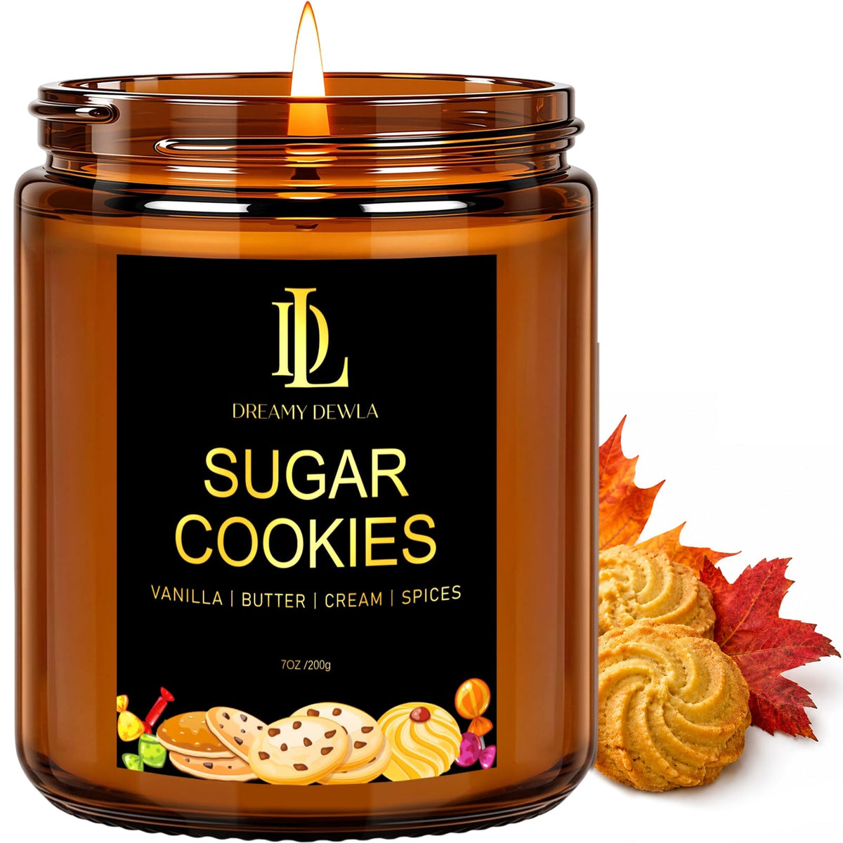 DL DREAMY DEWLA Fall Candles Set for Home Scented, 4 Pack 28oz, Soy Wax