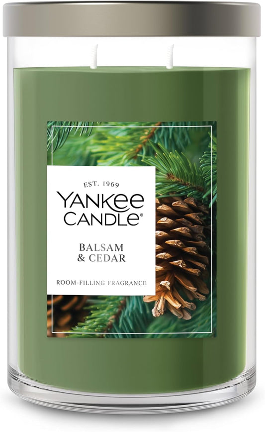Yankee Candle Balsam & Cedar Scented Candle, 20oz Large Tumbler