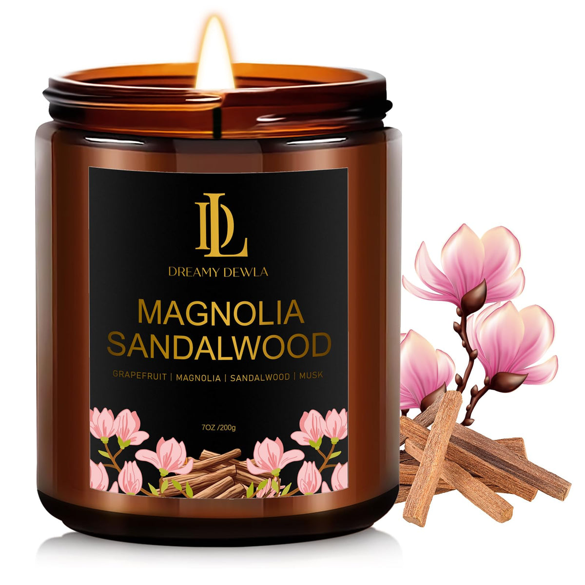 DL DREAMY DEWLA Fall Candles Set for Home Scented, 4 Pack 28oz, Soy Wax