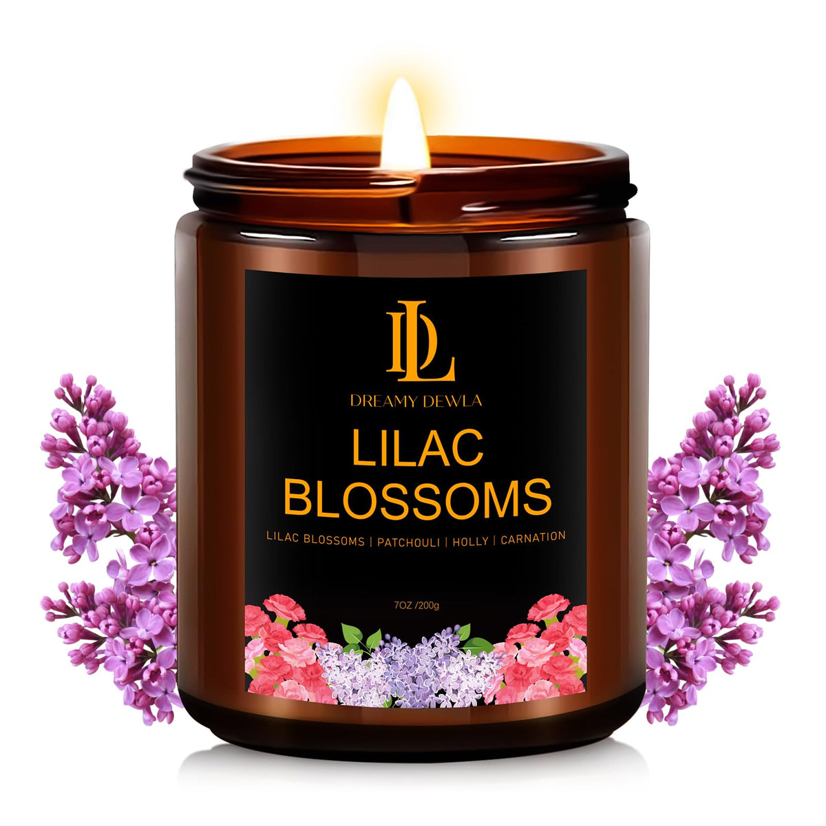 DL DREAMY DEWLA Fall Candles Set for Home Scented, 4 Pack 28oz, Soy Wax