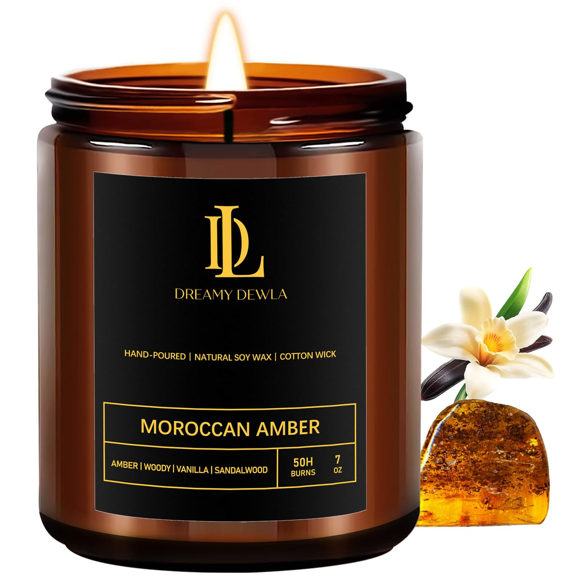 DL DREAMY DEWLA Fall Candles Set for Home Scented, 4 Pack 28oz, Soy Wax