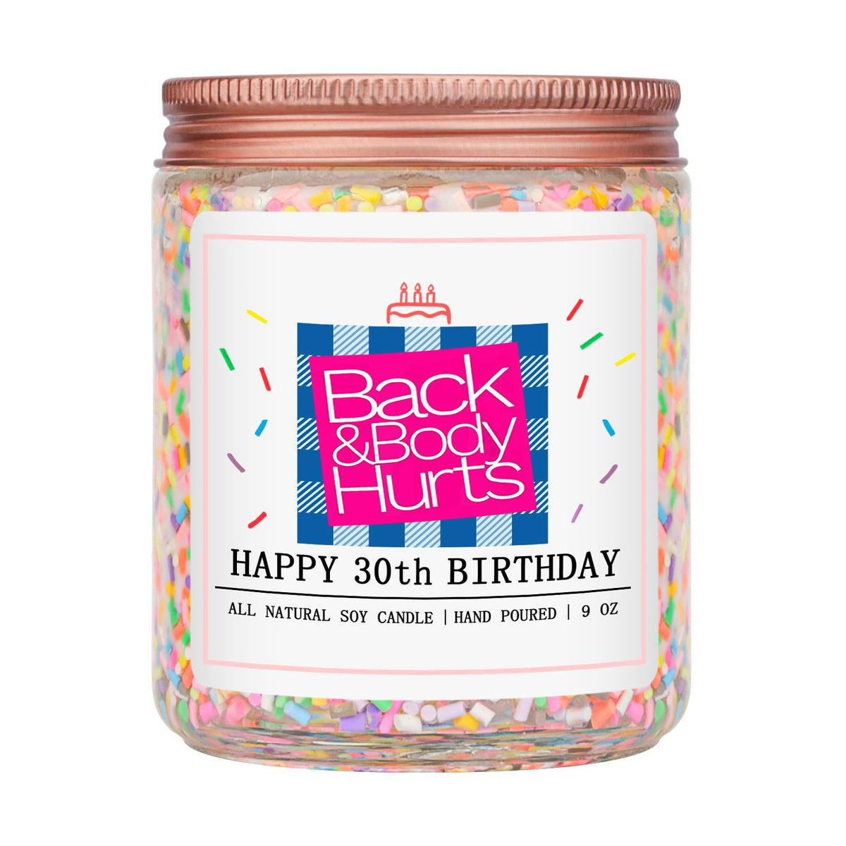 Homsolver Birthday Candles Gift for Her and Him, Birthday Gifts for Women Men, Unique Best Friend Gift Ideas -Back & Body Hurts Happy Birthday Candle