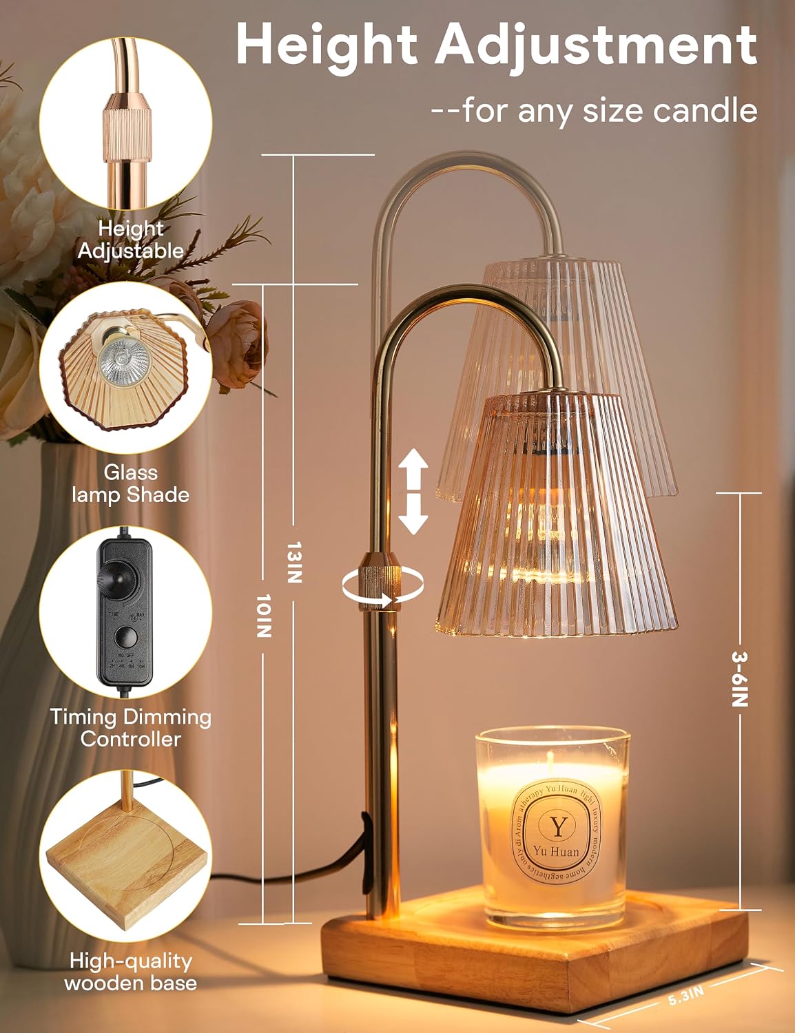 Candle Warmer Lamp Gold, Home Decor, Brithday Gifts for Women Mom