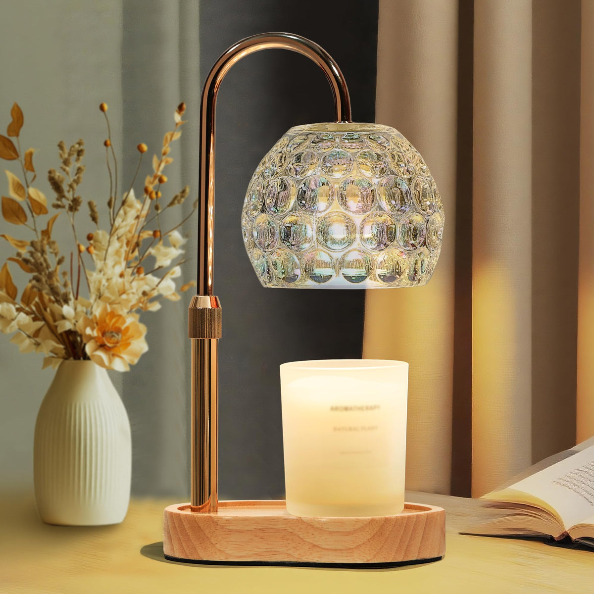 Candle Warmer Lamp with Timer Dimmable, Gold Gift Wax Warmer Lamps